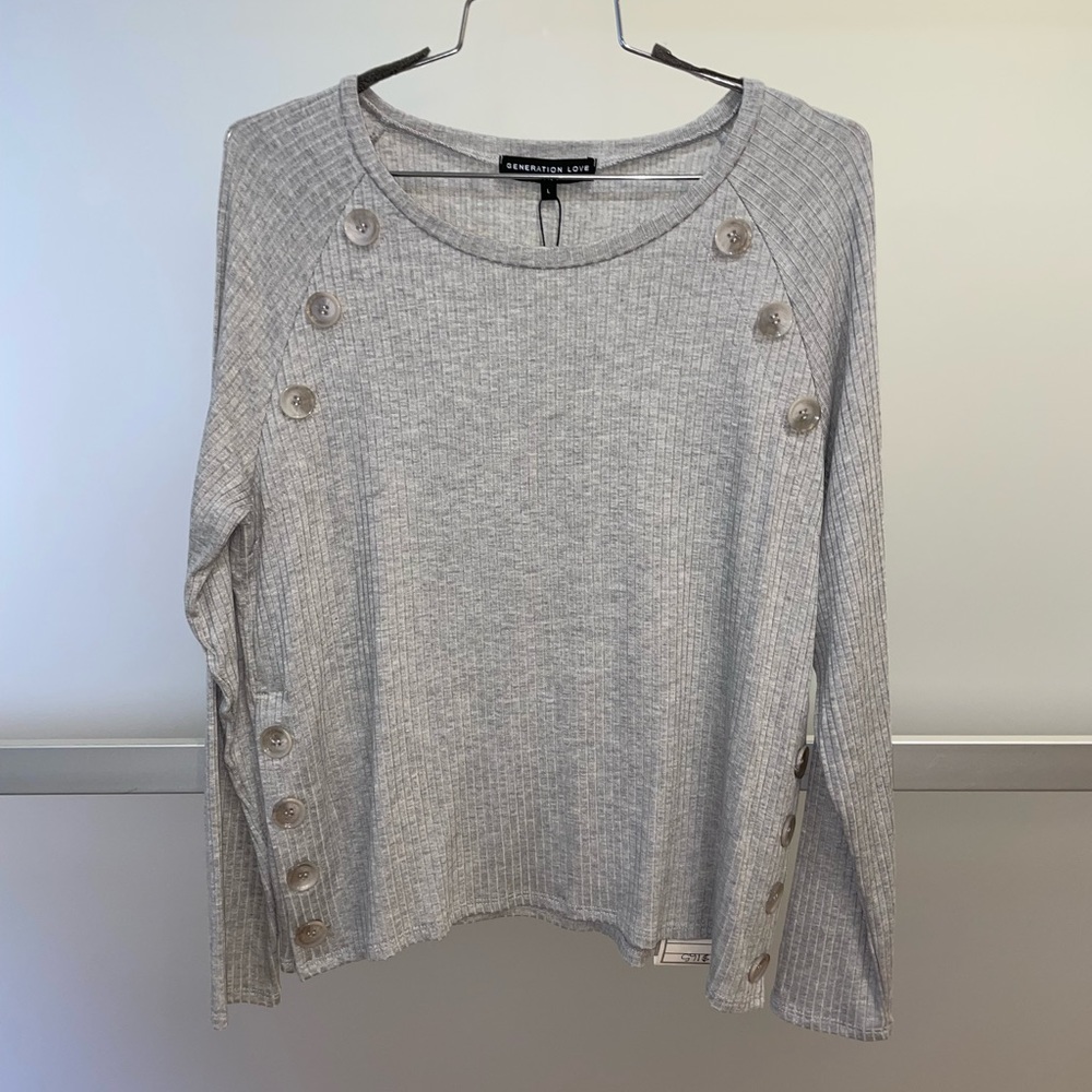 Generation Love Heather Gray Rib Knit Pullover Sweater *NWT*